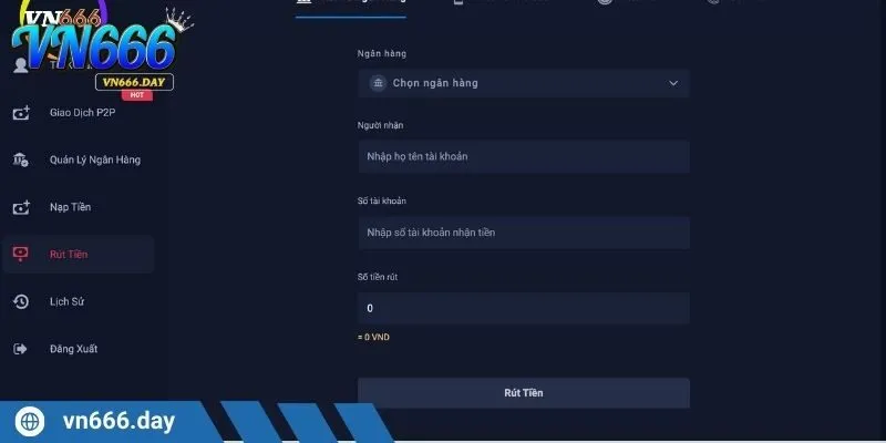 Quy trình rút tiền VN666 đơn giản, chỉ trong vài bước